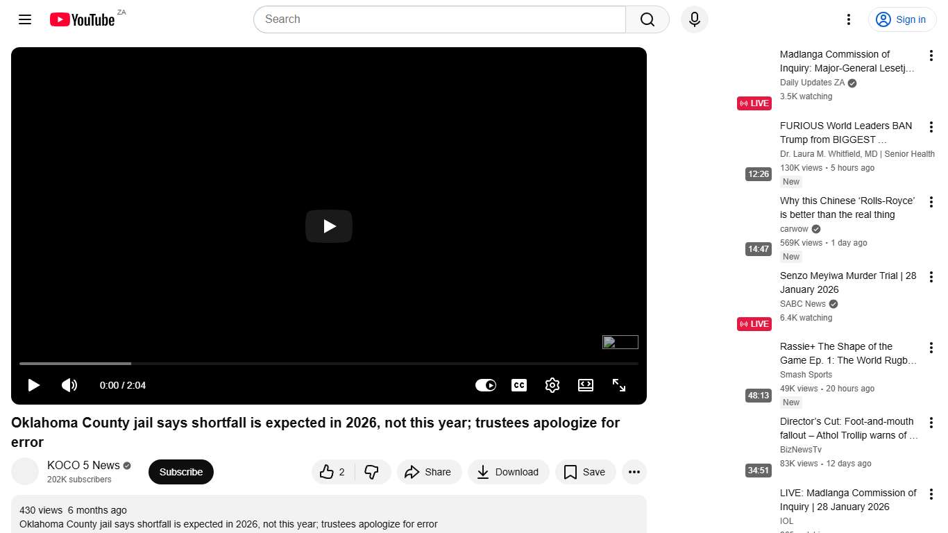 Oklahoma County jail says shortfall is expected in 2026, not this year; trustees apologize for error - YouTube